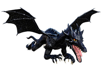 Fototapeta premium 3D Rendering Fairy Tale Dragon on White