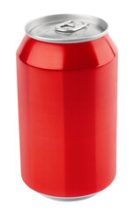 Red aluminum can 330 ml isolated on transparent background