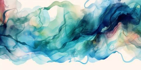 Fototapeta na wymiar blue and green abstract watercolor background