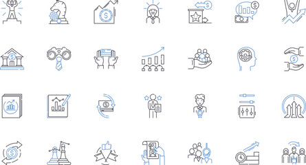 Skill utilization line icons collection. Efficiency, Adaptability, Resourcefulness, Proficiency, Expertise, Ingenuity, Creativity vector and linear illustration. Versatility,Mastery,Specialization