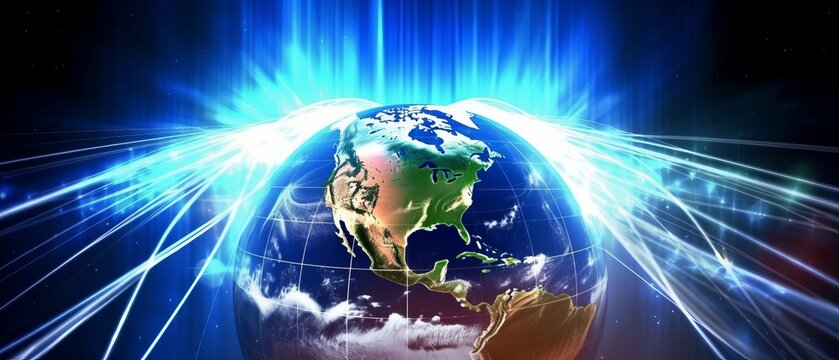 Internet concept of global business, ideas of conducting business operations and transactions on a global scale, e-commerce, digital marketing, online payments, remote collaboration. Generative AI