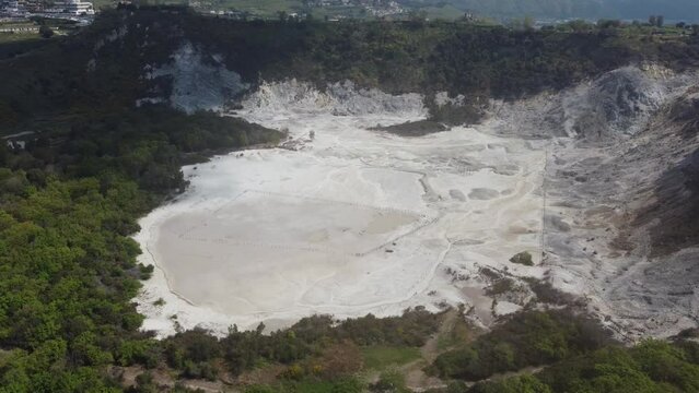 Incredible view on Solfatara volcano at Campi Flegrei Pozzuoli Naples
