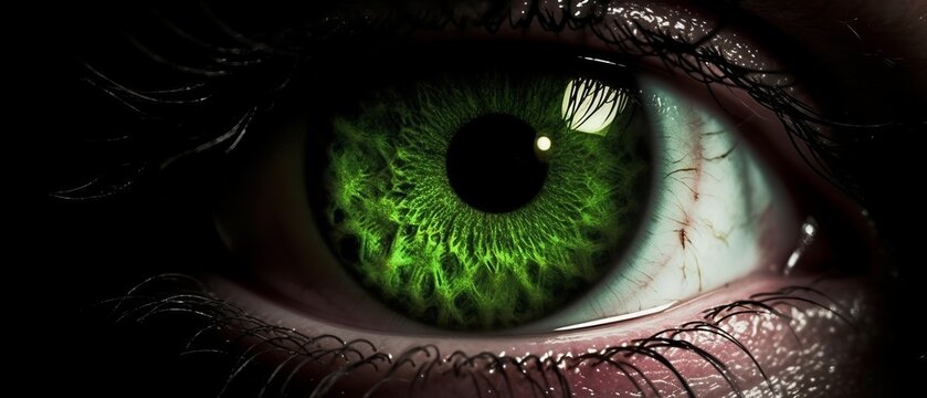 Green eye, green monster eye. Generative AI