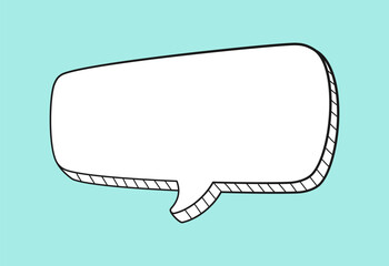 Comic speech bubble 3D doodle outline vector illustration