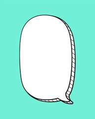 Comic speech bubble 3D doodle outline vector illustration