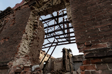 inside a damaged house in Ukraine