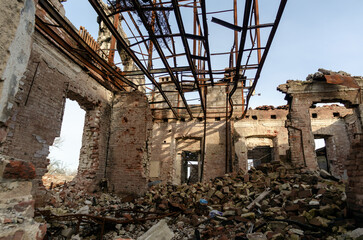 inside a damaged house in Ukraine