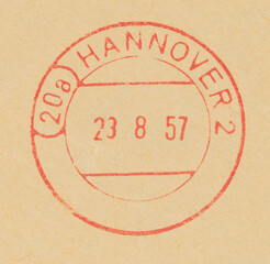 briefmarke stamp vintage retro alt old stempel cancellation germany hannover gestempelt frankiert...