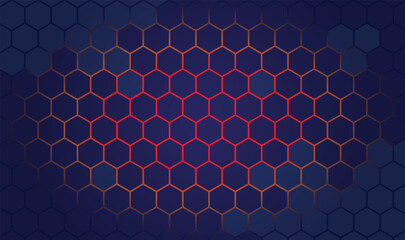 Abstract futuristic Hexagon honey comb shape - obrazy, fototapety, plakaty