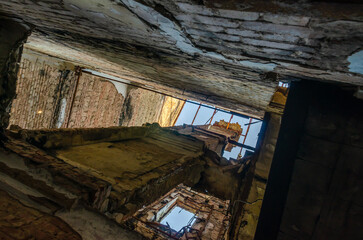 inside a damaged house in Ukraine