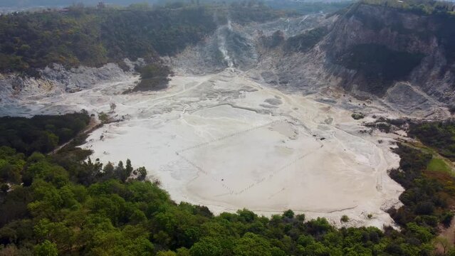 Incredible view on Solfatara volcano at Campi Flegrei Pozzuoli Naples