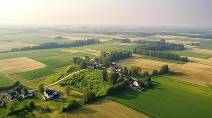 Fototapeta na wymiar High angle farmland view