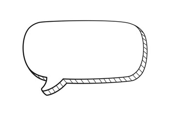 Naklejka premium Comic speech bubble 3D doodle outline vector illustration