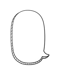 Obraz premium Comic speech bubble 3D doodle outline vector illustration