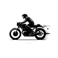 Motorcycle - Black and White Isolated Icon - Vector illustration
