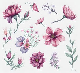 Fototapeta na wymiar pattern with pink flowers