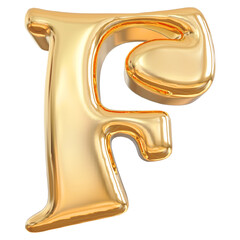 3d letter F gold render luxury