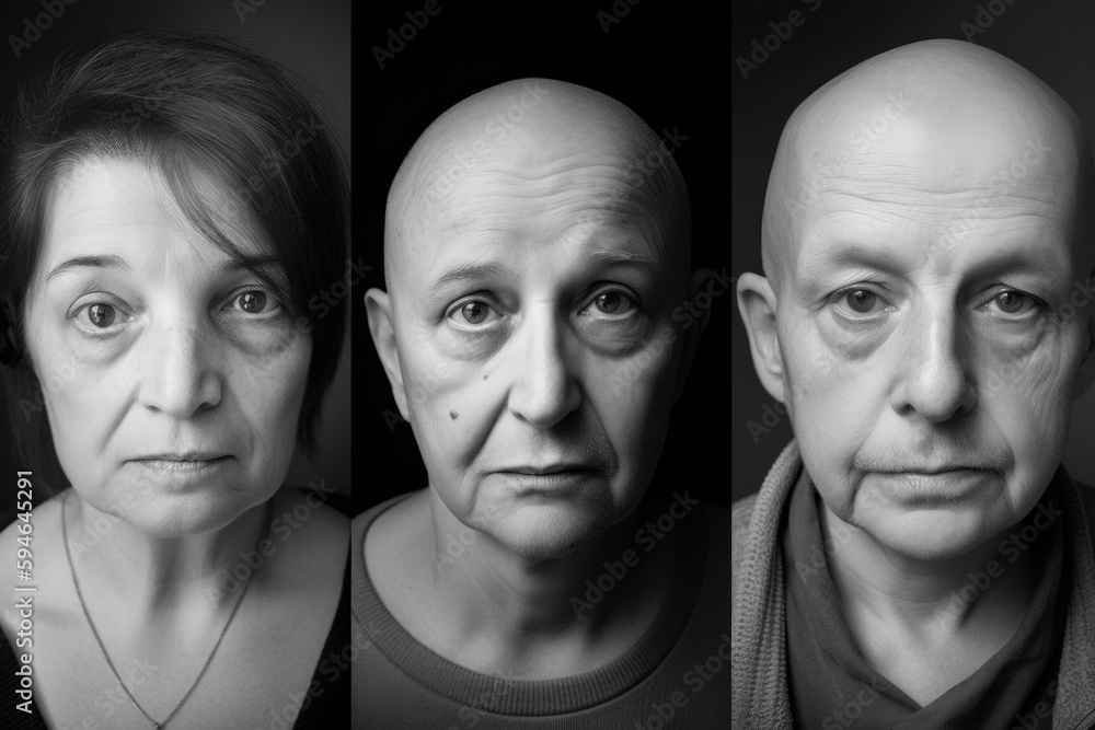 Poster a group of relative people with different facial expressions. ai generative image.