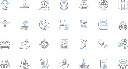 Natural rights line icons collection. Liberty, Equality, Justice, Dignity, Humanity, Freedom, Respect vector and linear illustration. Autonomy,Empowerment,Protection outline signs set