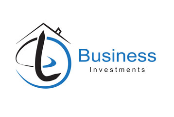 Logo in the form of an abstract sign with a house roof and an inscription. EPS10.