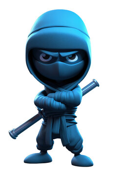ninja warrior cartoon 3d character