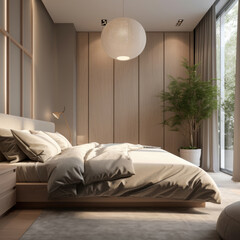 bedroom interior architecture features a minimalist style