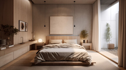 bedroom interior architecture features a minimalist style