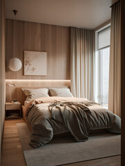 bedroom interior architecture features a minimalist style