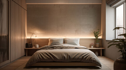 bedroom interior architecture features a minimalist style