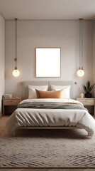 Fototapeta na wymiar bedroom interior architecture features a minimalist style