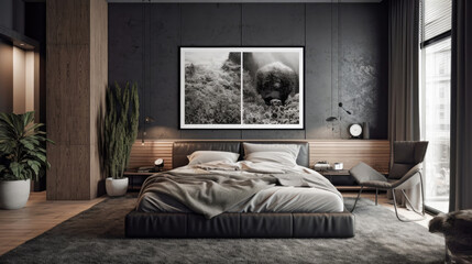 bedroom interior architecture features a minimalist style