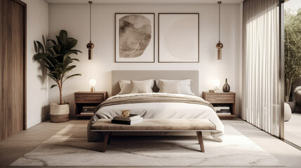 bedroom interior architecture features a minimalist style