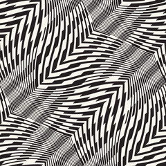 Monochrome Moiré Effect Textured Zigzag Pattern