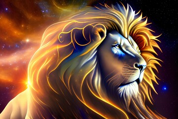 Celestial Leo, a radiant, star-studded core of energy that vibrates with the brilliance of the cosmos - generative ai