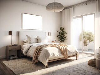 Fototapeta premium bedroom interior architecture features a minimalist style