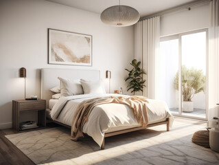 bedroom interior architecture features a minimalist style