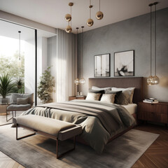 bedroom interior architecture features a minimalist style