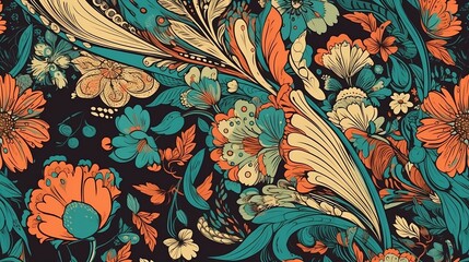 seamless floral pattern, generative AI