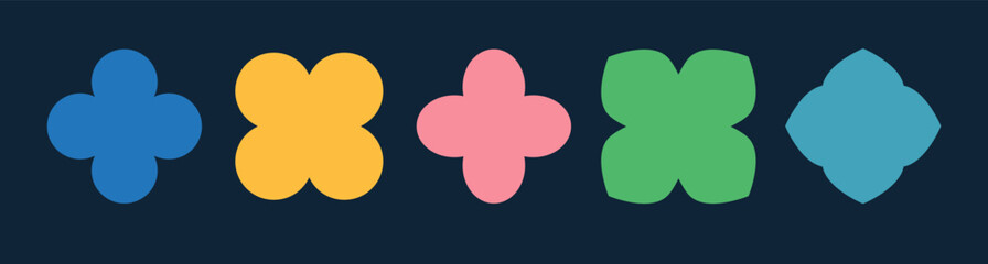 Obraz premium Quatrefoil symbol set. Quatrefoil geometric shape. Vector