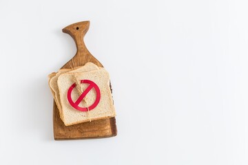 celiac disease background. Bread with crossed spikelet. Celiac world day 