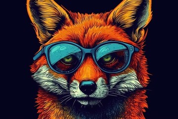 Fox in sunglasses, Pop Art