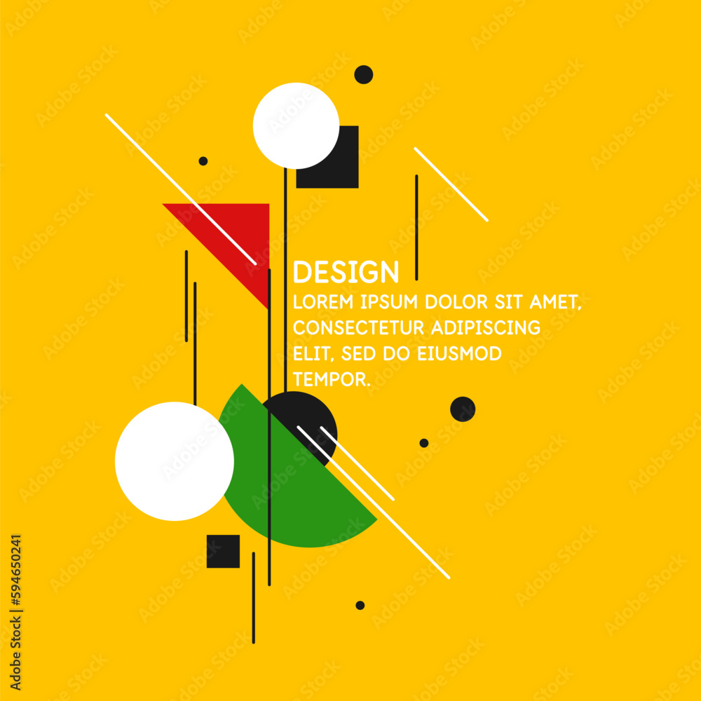 Poster modern geometric composition of various shapes. illustration for design. abstract background in the 
