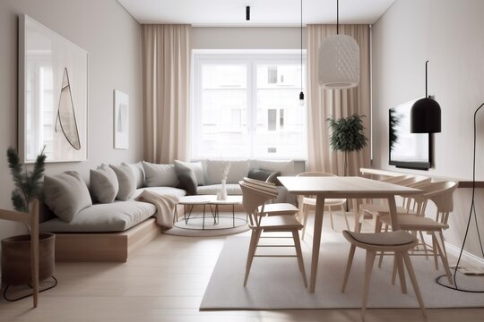 interior chair beige armchair estate modern living apartment green home living room space. Generative AI.