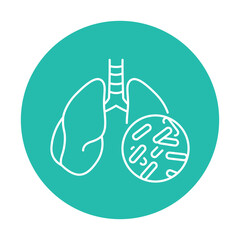 Fototapeta na wymiar Tuberculosis color line icon. Human diseases.