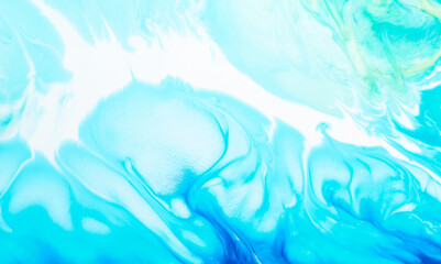 Abstract background liquid art, multi-colored marble texture, paint stains and blots, blue alcohol ink