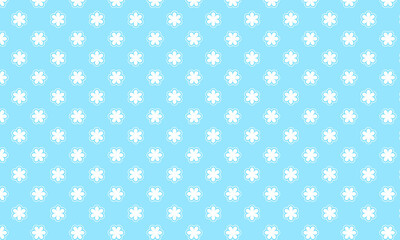 Blue Flower Dot Checkered Pattern Background