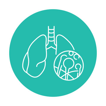 lungs and infection in teal circle clip art preview
