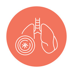 Bronchitis color line icon. Human diseases.