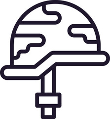 Single line icon of helmet on isolated white background. High quality editable stroke for mobile apps, web design, websites, online shops etc.