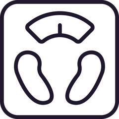 Scale concept. Modern outline high quality illustration for banners, flyers and web sites. Editable stroke in trendy flat style. Line icon of weight